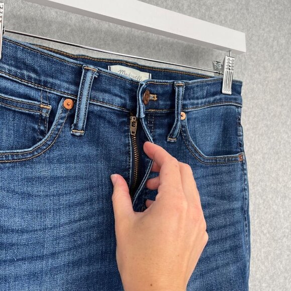 Madewell Womens 10" High Rise Skinny Jeans Size 26 Tall Long Classic Whiskering - Picture 6 of 15